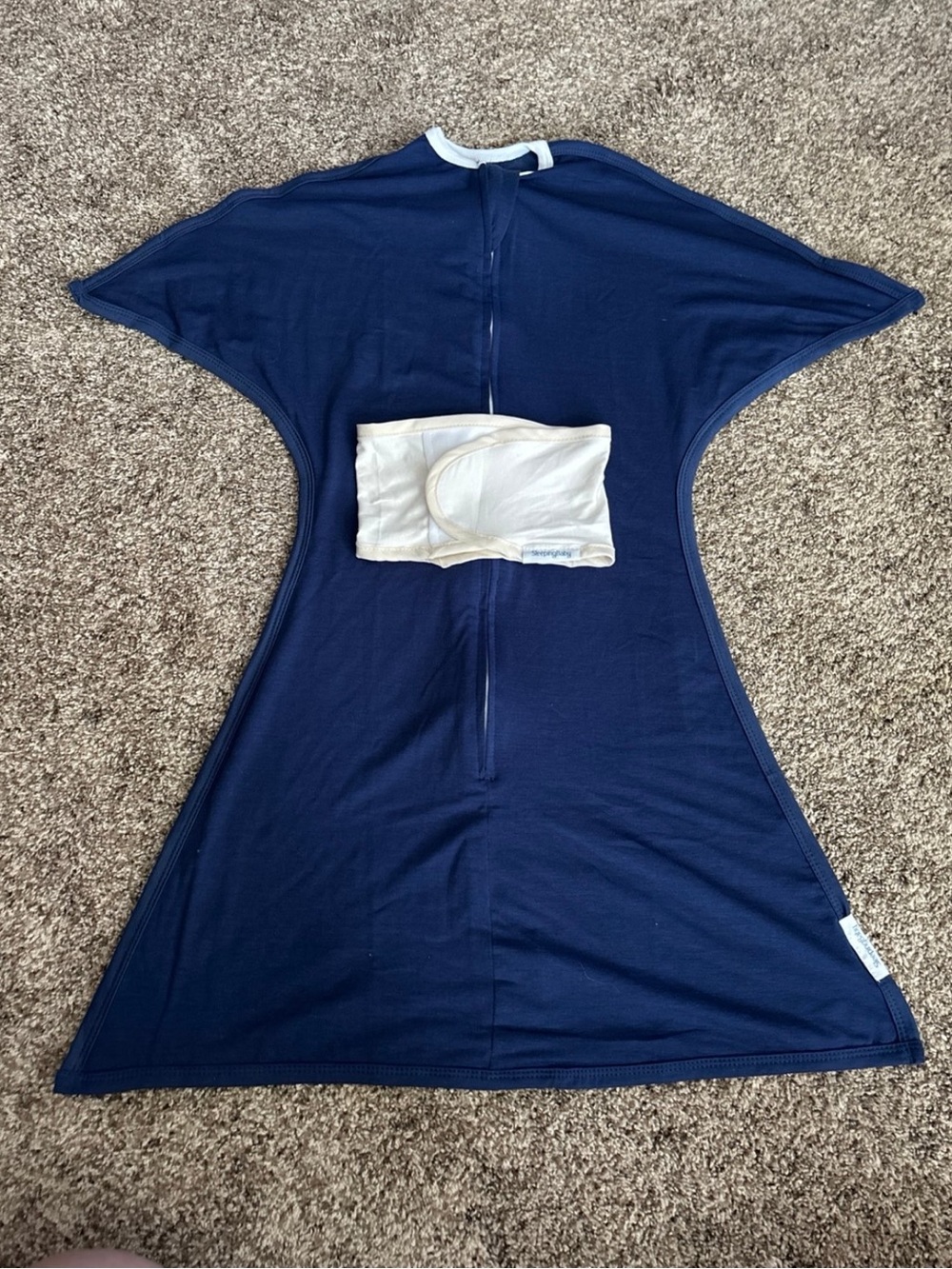 SleepingBaby Zippadee Zip Bundle Blue & Green with Belly Band (Medium 6-12M)